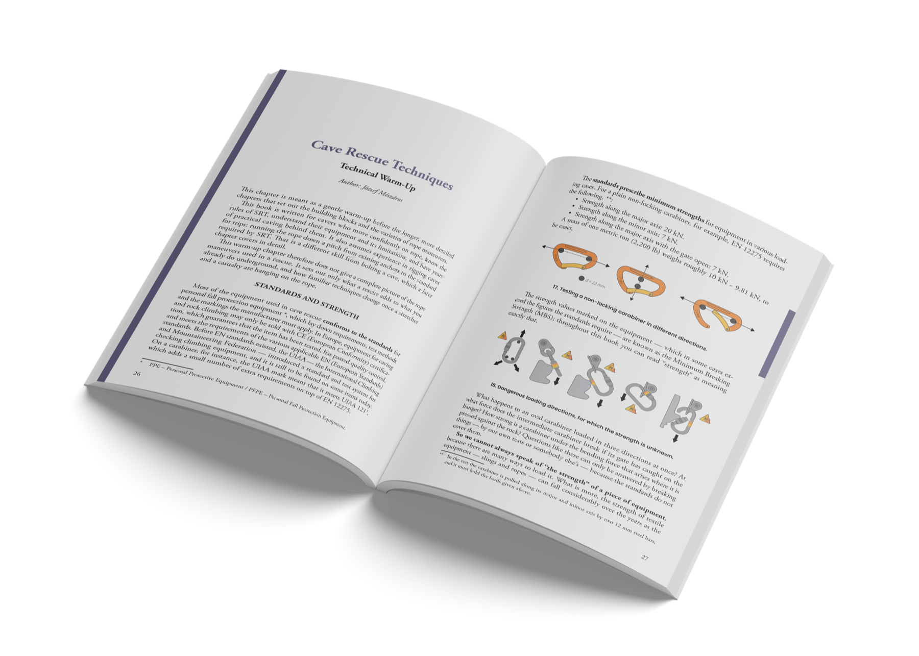 Two-page preview spread from the Cave Rescue handbook