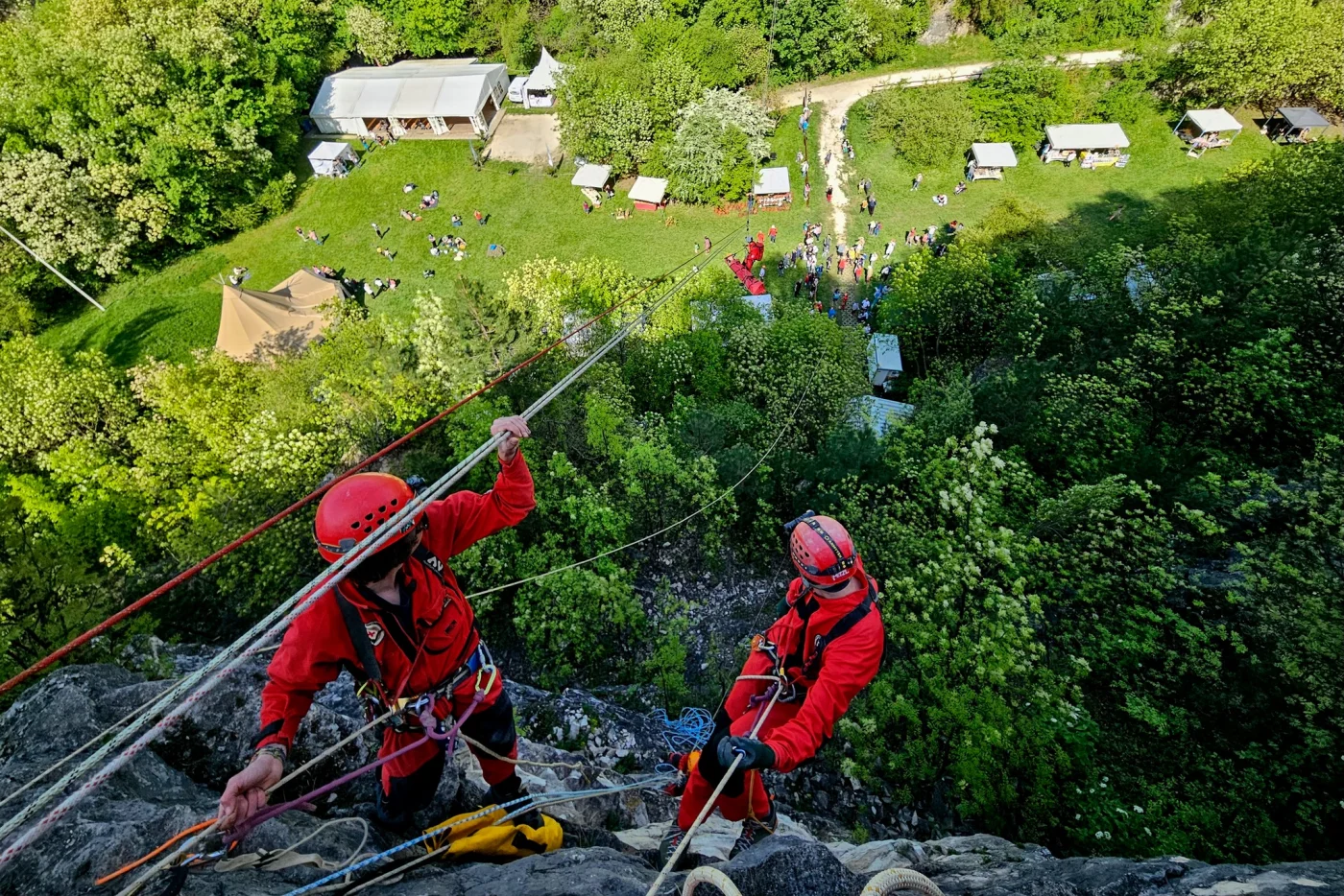Hungarian Cave Rescue Service demonstration exercise